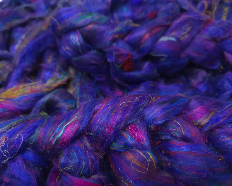 Hand-dyed wool roving